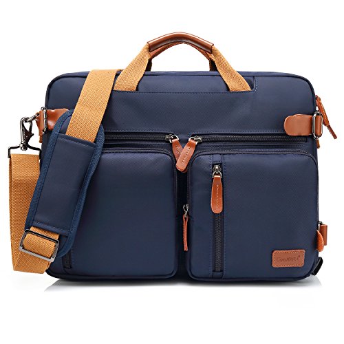 CoolBELL Convertible Backpack Messenger Shoulder Bag Laptop Case Handbag Business Briefcase Multi-Functional Travel Rucksack Fits 15.6 Inch Laptop for Men/Women (Blue) - color: Blue, size: 15.6 Inches