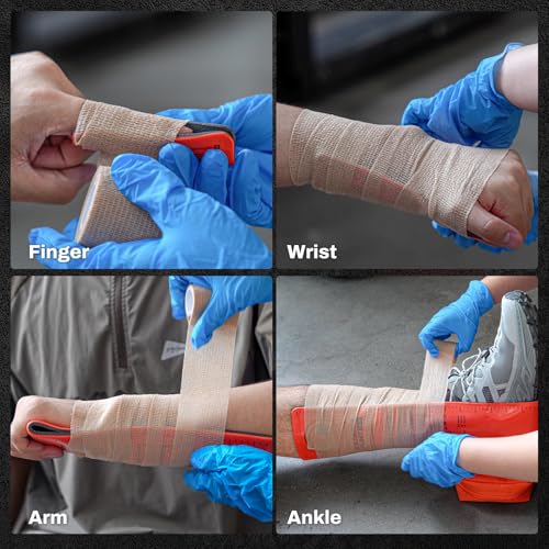 RHINO RESCUE First Aid Splint 36" X 4.3" Orange-Gray, Keep Bones in Position (6, Splint Bundle) - color: Bundle Kit