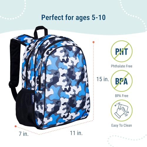 Wildkin 15 Inch Backpack for Kids, Blue Camo - color: Blue Camo, size: 15 Inch