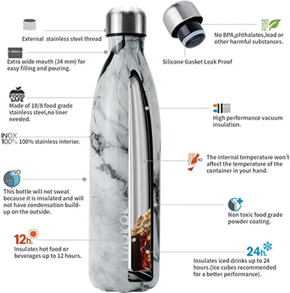 BJPKPK 25 oz Small Insulated Water Bottle, Stainless Steel, Leak Proof - color: Frozen, size: 25 Ounces