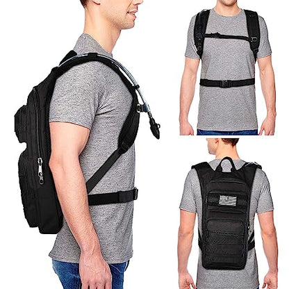 NOOLA Hydration Backpack with 3L TPU Water Bladder, Tactical Molle Water Backpack for Men Women, Hydration Pack for Hiking, Biking, Running and Climbing - color: black