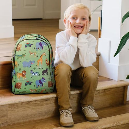 Wildkin 15-inch Kids Backpack – Durable, Padded, Adjustable for School & Travel - Wild Animals - color: Wild Animals, size: 15 Inch