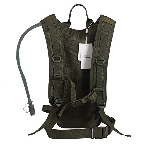 Hydration Backpack with 3L Water Bladder for Hiking and Climbing - color: Army Green