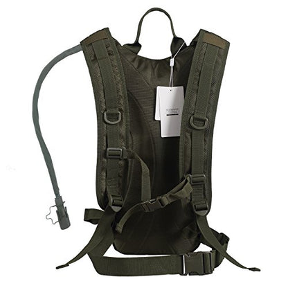 Hydration Backpack with 3L Water Bladder for Hiking and Climbing - color: Army Green