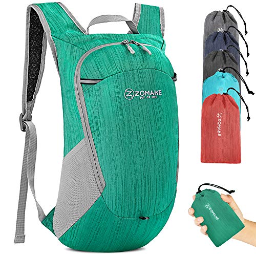 ZOMAKE Ultra Lightweight Packable Backpack 18L, Small Foldable Hiking Backpacks Water Resistant Folding Daypack for Travel(Dark Green) - color: Dark Green, size: 18L