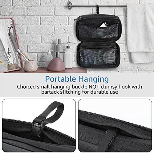 Purevave Compact Mens Toiletry Travel Bag Hanging, Mens Dopp Kit for Travel Waterproof, Wash Pouch Black - color: Black
