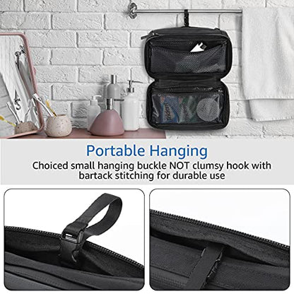 Purevave Compact Mens Toiletry Travel Bag Hanging, Mens Dopp Kit for Travel Waterproof, Wash Pouch Black - color: Black