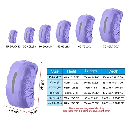 PATIKIL Waterproof Backpack Rain Cover, Non-Slip Backpack Cover with Vertical Reflective Strap Stay Dry for Hiking, Camping, Hunting - color: Purple, size: X-Small