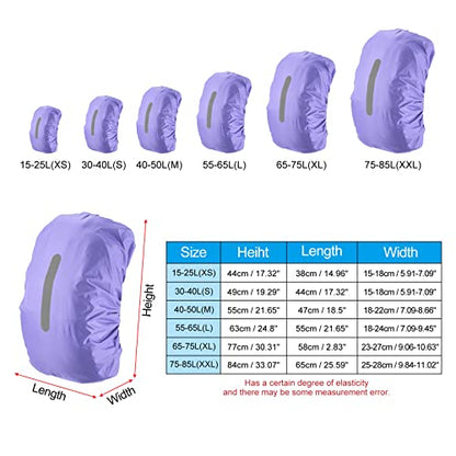 PATIKIL Waterproof Backpack Rain Cover, Non-Slip Backpack Cover with Vertical Reflective Strap Stay Dry for Hiking, Camping, Hunting - color: Purple, size: X-Small