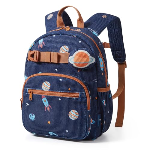mommore Toddler Backpack for Boys 2-4, Corduroy Kids Backpack, 13" H Cute Preschool Kindergarten Daycare School Bag for Travel Camping - Galaxy - color: Galaxy, style: Backpack