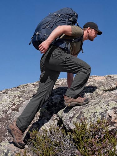 Moosehill Hiking Pants Men Stretch: Breathable Waterproof Quick Dry Lightweight Nylon Spandex Pants for Fishing Travel - color: Black, size: 29W x 32L