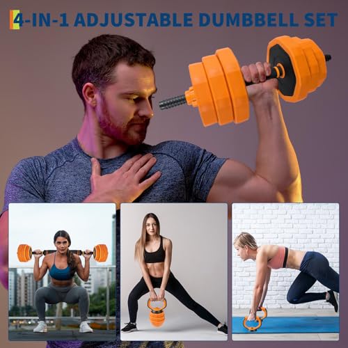 Adjustable Dumbbells, 44/66/88lbs Free Weight Set with Connector,4 In1 Dumbbells Set Used As Barbell,Kettlebells,Push Up Stand for Home Gym - size: 66 LB