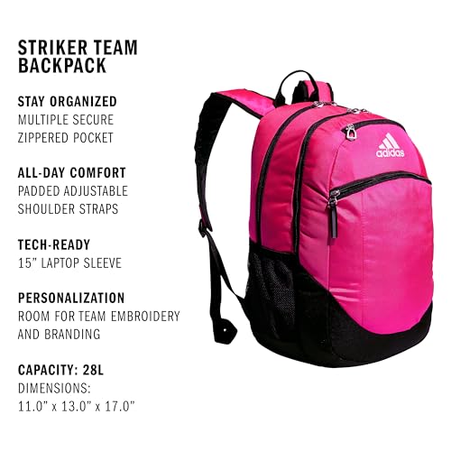 adidas unisex-adult Striker 2 Team Backpack, Team Shock Pink, ONE SIZE - color: Shock Pink/Black/White/2.0 (28l)
