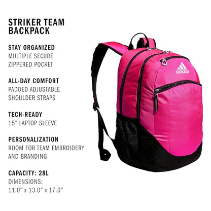 adidas unisex-adult Striker 2 Team Backpack, Team Shock Pink, ONE SIZE - color: Shock Pink/Black/White/2.0 (28l)