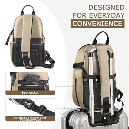 TAAOKA Camera Sling Bag, DSLR/SLR/Mirrorless Camera Backpack Case Shockproof Photography Backpack with Tripod Holder & Removable Modular Inserts Compatible with Canon/Nikon/Sony/Fuji - color: Coffee, size: Medium 9.06 x 5.12 x 15.16 inches