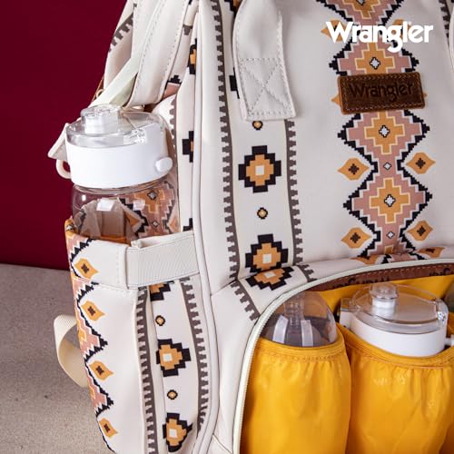 Montana West Wrangler Diaper Bag Backpack Aztec Callie Bag Travel Backpack Purses Western Multi-Function Baby Bags for Mom - color: *Tan