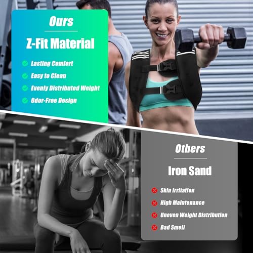 WTREE Weighted Vest Men or Women - Weights with Reflective Stripe, Weighted vest for Workout Equipment for Strength Training Night Running - size: 25 lb