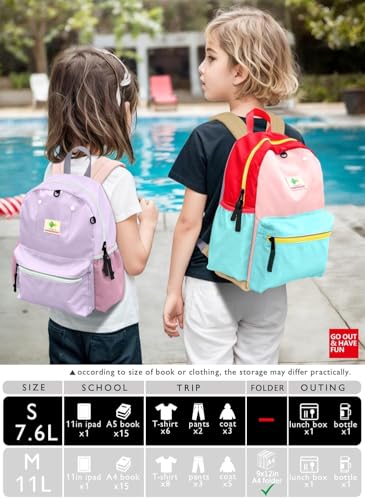 atgark Preschool Toddler Backpack For Boys Girls, School Mini & Travel, Small Kids Child Backpacks, Kindergarten Elementary bag, 11.6" H - color: Lavender, size: Age 1-3 (11.6" H Can't Fit Folder)