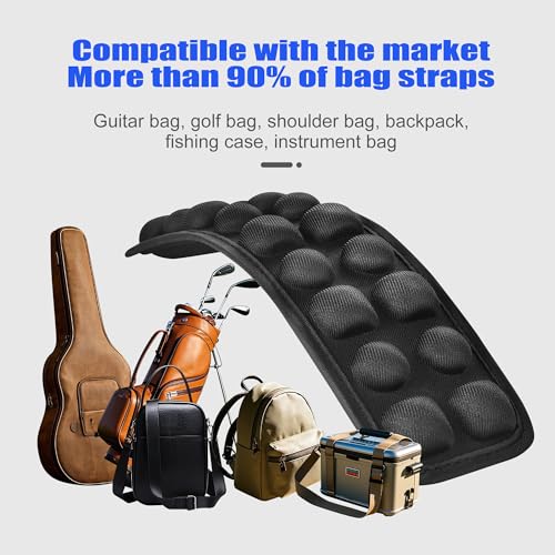 Antigravity Shoulder Strap Pad, Breathable Decompression Cushion with 3D Airbags, Universal Bag Strap Comfort Pad, Black