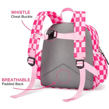 STEAMEDBUN Kids Backpack for Boys Girls 5-8, 15inch Girls Boys Backpacks Kindergarten - color: Hot Pink Checkerboard, size: SMALL-15"H(fit folder)