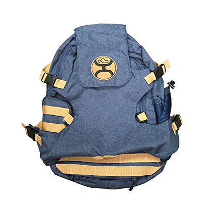 HOOEY Mule 25L Backpack - Hiking, Gym, & Travel Bag with Boot Carrier, Hat Strap, Rain Cover, Laptop Sleeve (Denim) - color: Denim
