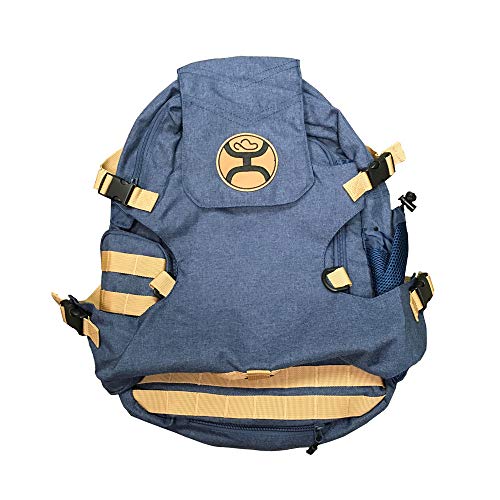 HOOEY Mule 25L Backpack - Hiking, Gym, & Travel Bag with Boot Carrier, Hat Strap, Rain Cover, Laptop Sleeve (Denim) - color: Denim