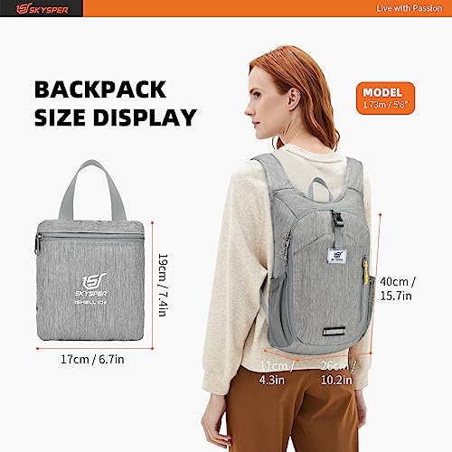 SKYSPER 10L Hiking Backpack Small Hiking Daypack Packable Lightweight Travel Day Pack for Women Men(Grey) - color: Grey