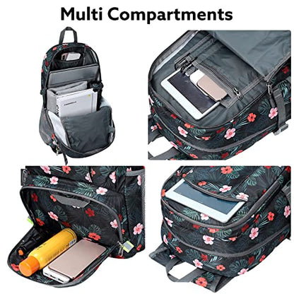 G4Free 40L Lightweight Packable Hiking Backpack, Waterproof Travel Daypack - color: Black Base Floral