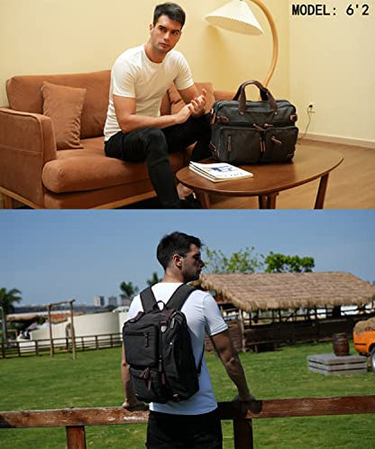 Baosha Convertible Briefcase Backpack 17 Inch Laptop Bag Case Business Briefcase HB-22 - color: Amy Green