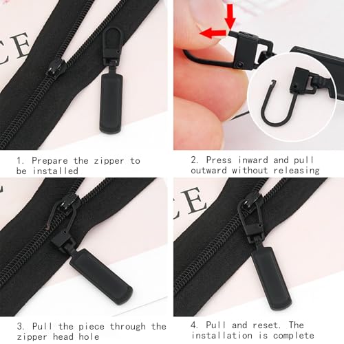 20 PCS Zipper Pull Replacement，Detachable Metal Zippers Pulls，Repair Metal Zipper Handle/Head Cord Extender Mend Fixer Slider for Luggage Clothing Jackets Backpacks Boots Purse Coat Universal Extender
