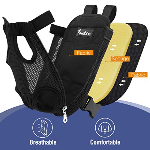 Pawaboo Pet Carrier Backpack, Adjustable Pet Front Cat Dog Carrier Backpack Travel Bag, Legs Out, Easy-Fit for Traveling Hiking Camping for Small Medium Dogs Cats Puppies 13-16lbs, Extra Large, Black - color: A-Black, style: Extra Large (Pack of 1)