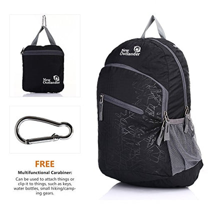 Outlander Packable Handy Lightweight Travel Hiking Backpack Daypack-Black-L - color: Black, size: 33L