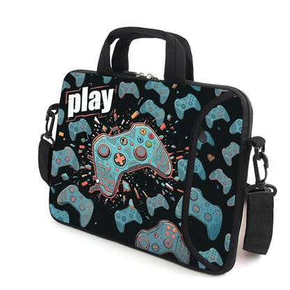 AMARY 17" Laptop Shoulder Bag Carrying Case Adjustable shoulder straps, comfortable handle, front pocket for storing mouse (Game-1) - color: Game-1