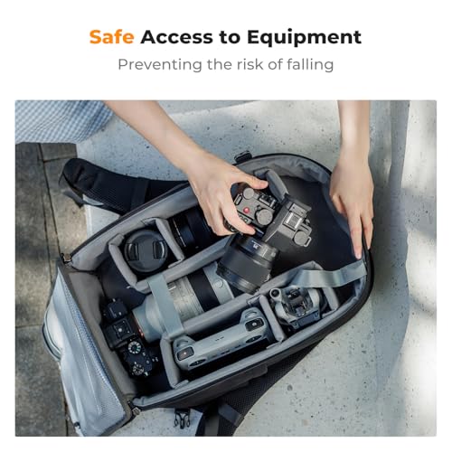 K&F CONCEPT Camera Backpacks for Photographers Travel Bag for Tripod Camera Lence Accessory with laptop compartment and Rain Cover Multi-Functional Camera Bags for Dslr Cameras