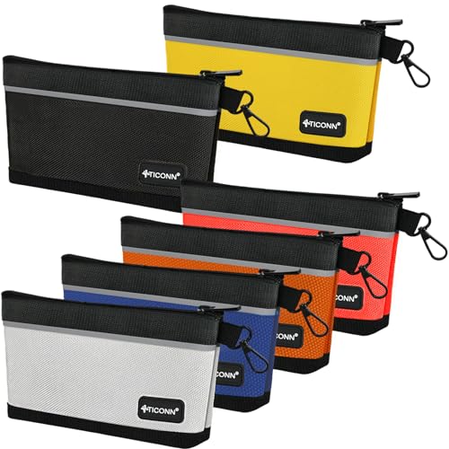 TICONN Tool Pouches with Zipper, 1680D Oxford Small Tool Bags, Waterproof Utility Bag Zipper Pouch for Tool Organizers and Storage (6 Pack Combo) - size: Colored, 6 Pack Combo