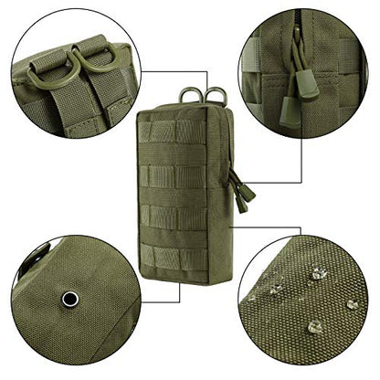 FRTKK 2 Pack Molle Pouches - Tactical Compact Water-Resistant EDC Pouch Bag Small Utility Pouch - color: 2 Pack-Army green 3