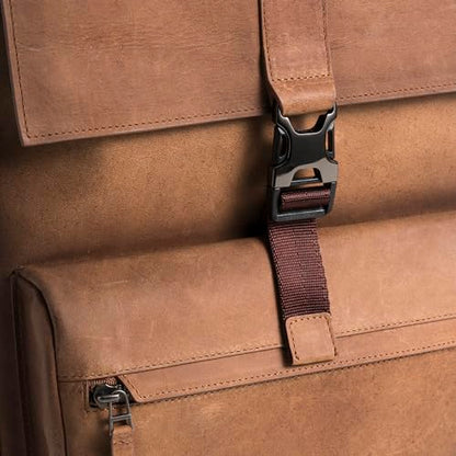 Leather Backpack for Men & Women, Classic Brown - Handcrafted Top Grain Leather Backpack with 17-Inch Laptop Sleeve - Lightweight, Stylish & Durable for Business, Travel & Work - 33cm x 16cm x 40cm - color: 02 Brown
