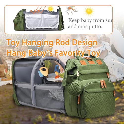 Astro alan Baby Diaper Bags with Changing Station, Waterproof Diaper Bag Backpack for Moms Dads with USB Charging Port, Baby Shower Gifts, Large Capacity diaper backpack, Green - color: Green