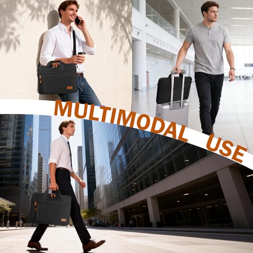 ESTARER Laptop Bag 17-17.3 Inch, Computer Bags for Men Water-resistant Nylon Laptop Case Slim Laptop Sleeve Fits Hp/Dell/Asus/Lenovo/Acer, Black - color: Black-nylon, size: 17-17.3 Inch