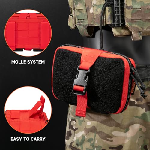 EXCELLENT ELITE SPANKER Tactical Molle Rip Away Ifak Pouch Utility First Aid Pouch Medical EMT Bag - color: Red