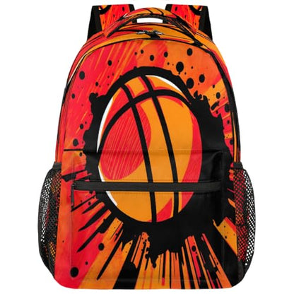 Large Backpack with 15.6 Inch Laptop Compartment, Basketball Painting Adult Backpack for Work, Travel & School College Boys Girls - color: Basketball Painting
