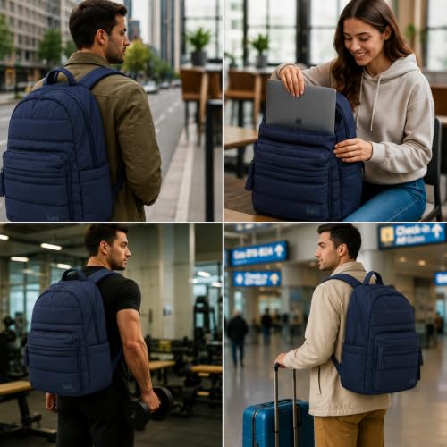 Reebok Backpack - Multipurpose Lightweight Carry On Everyday Laptop Gym Travel Commuter Backpack, Skyler Blue - color: Skyler Blue