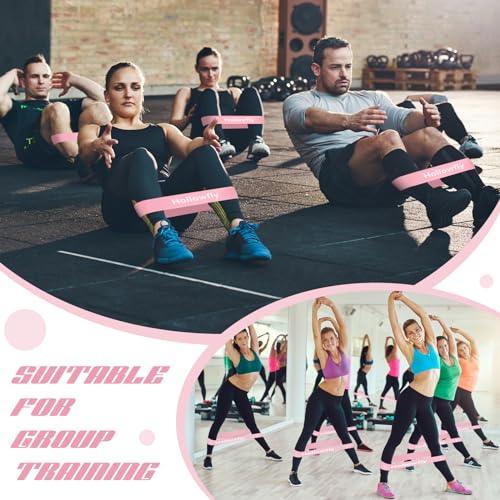 Hollowfly 12 Pcs Latex Resistance Loop Exercise Bands for Booty Workout Stretch Exercise Bands Non Slip for Legs Squat Resistance Loop Women Men Starter Butt Hip Thigh Fitness - color: Light Pink, style: Light