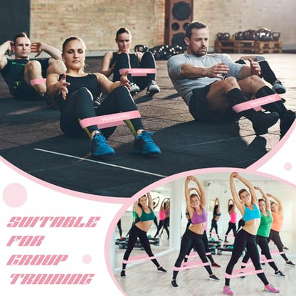 Hollowfly 12 Pcs Latex Resistance Loop Exercise Bands for Booty Workout Stretch Exercise Bands Non Slip for Legs Squat Resistance Loop Women Men Starter Butt Hip Thigh Fitness - color: Light Pink, style: Light