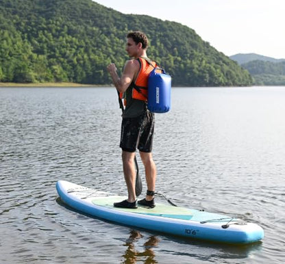 MARCHWAY Floating Waterproof Dry Bag Backpack 5L/10L/20L/30L/40L, Roll Top Sack Keeps Gear Dry for Kayaking, Rafting, Boating, Swimming, Camping, Hiking, Beach, Fishing - color: Dark Blue, size: 5L
