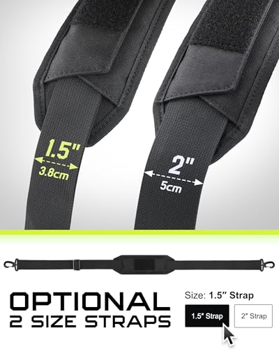 WYNEX Shoulder Strap Pad for Tactical Pouch, Universal Bag Strap with Detachable Thick Pad Single Shoulder Straps Replacement - color: Black, size: 1.5“ Strap