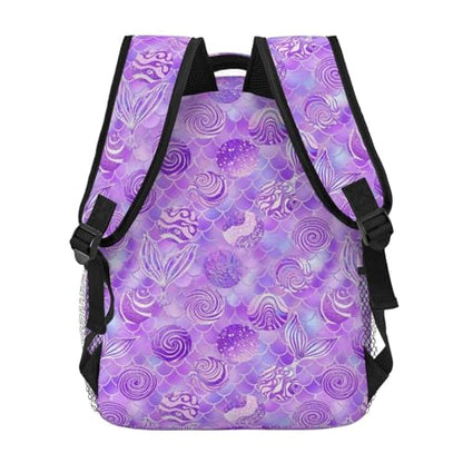 Commuter Laptop Backpack Purple Mermaid Scales, Lightweight Water Resistant Daypack with Inner Pocket for Work, Office - color: Pattern (267)