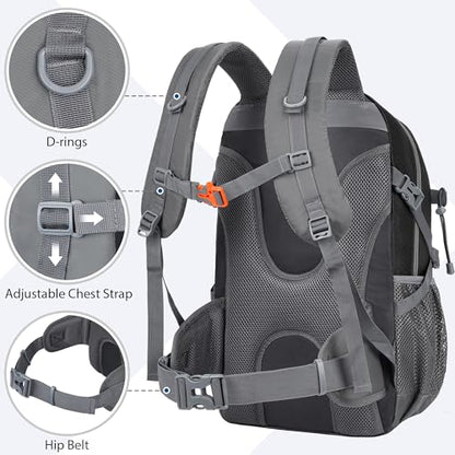 Hiking Backpack 30L Lightweight Travel Daypack Small Day Pack for Men Women Outdoor Camping Backpacking, Black - color: Black