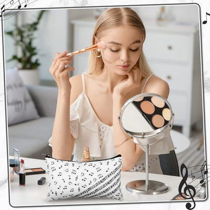 Reginary 20 Pcs Makeup Bags Gifts for Women Canvas Cosmetic Bags with Zipper Bulk Gift for Women Travel Purse Organizer Pouch Accessory, Toiletry Large Capacity, 7 x 4.3 Inch(Music) - style: Music