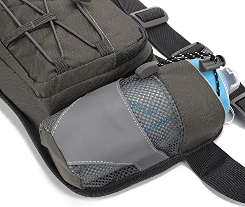 Waist Pack with Water Bottle Holder for Running Walking Hiking Fanny Pack Hydration Belt - color: Grey